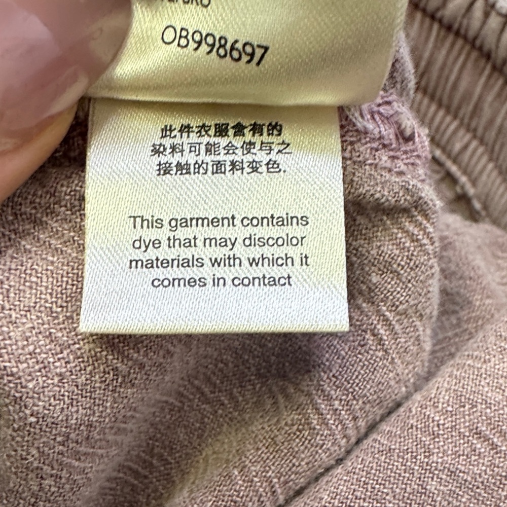 Free People Dusty Rose Linen Cargo Pants XS | Washed Utility Drawstring Waist - Picture 9 of 10